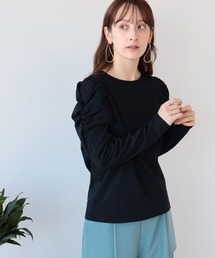 Ray BEAMS / ギャザー ボリューム スリーブ Tシャツ