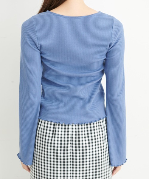 FREE'S MART（フリーズマート）の「◆三角テレコ前後2Wayフレアスリーブカットソー（Tシャツ/カットソー・レディース・ブルー/ホワイト/ブラック・FREE）」の16枚目の写真