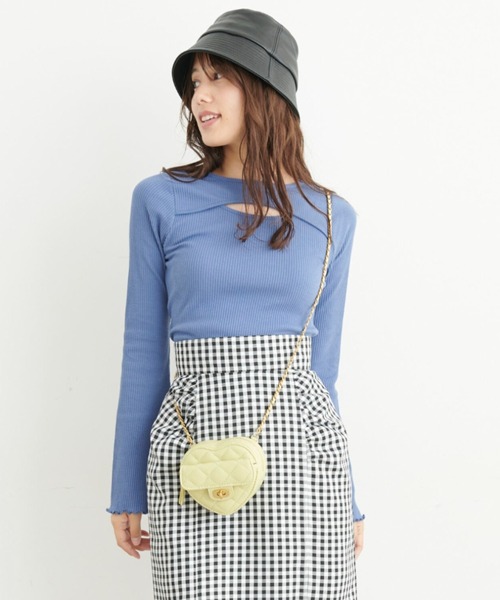 FREE'S MART（フリーズマート）の「◆三角テレコ前後2Wayフレアスリーブカットソー（Tシャツ/カットソー・レディース・ブルー/ホワイト/ブラック・FREE）」の18枚目の写真