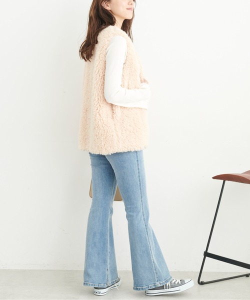 FREE'S MART（フリーズマート）の「◆三角テレコ前後2Wayフレアスリーブカットソー（Tシャツ/カットソー・レディース・ブルー/ホワイト/ブラック・FREE）」の9枚目の写真