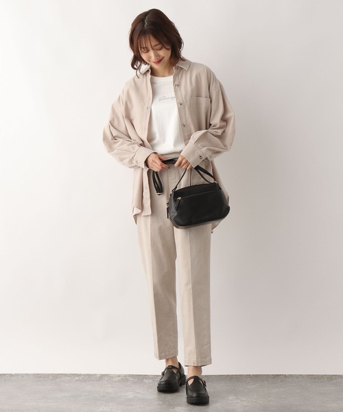 GLOBAL WORK（グローバルワーク）の「軽やかコーデュロイシャツ/295637（シャツ/ブラウス・レディース・モカ/グレイッシュベージュ/ダークグリーン/ダークオレンジ・FREE）」の13枚目の写真