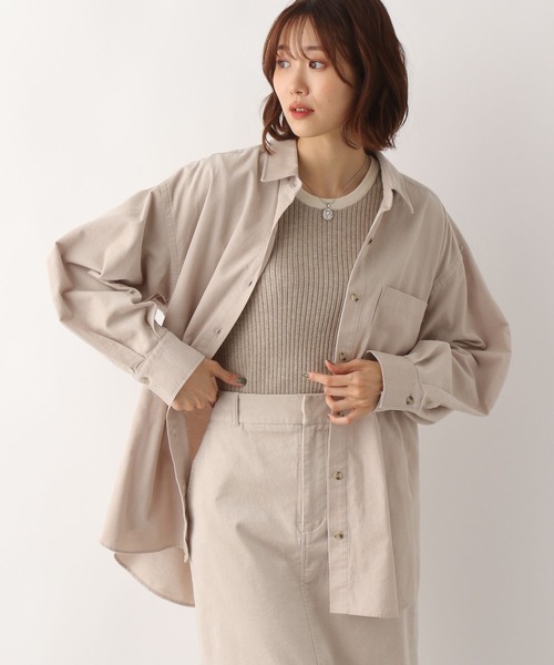 GLOBAL WORK（グローバルワーク）の「軽やかコーデュロイシャツ/295637（シャツ/ブラウス・レディース・モカ/グレイッシュベージュ/ダークグリーン/ダークオレンジ・FREE）」の18枚目の写真