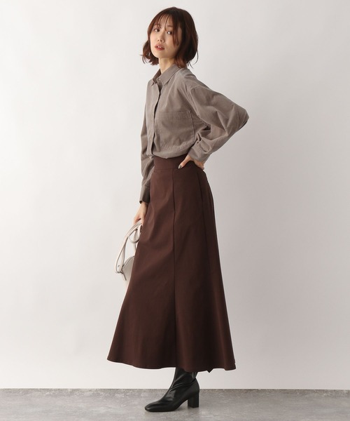 GLOBAL WORK（グローバルワーク）の「軽やかコーデュロイシャツ/295637（シャツ/ブラウス・レディース・モカ/グレイッシュベージュ/ダークグリーン/ダークオレンジ・FREE）」の7枚目の写真