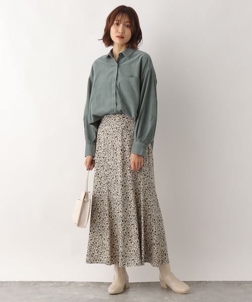 GLOBAL WORK（グローバルワーク）の「軽やかコーデュロイシャツ/295637（シャツ/ブラウス・レディース・モカ/グレイッシュベージュ/ダークグリーン/ダークオレンジ・FREE）」の19枚目の写真