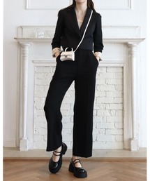 epine | Ee embroidery high waist slacks pants(スラックス)