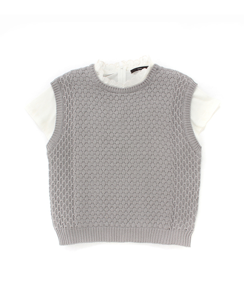 Kastane(カスタネ)の「【Kastane】KNITベストSET(ニット/セーター・レディース・オフホワイト/グレー/オレンジ/ライトグリーン・FREE)」の6枚目の写真