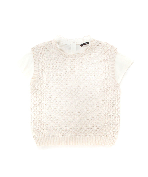 Kastane(カスタネ)の「【Kastane】KNITベストSET(ニット/セーター・レディース・オフホワイト/グレー/オレンジ/ライトグリーン・FREE)」の8枚目の写真