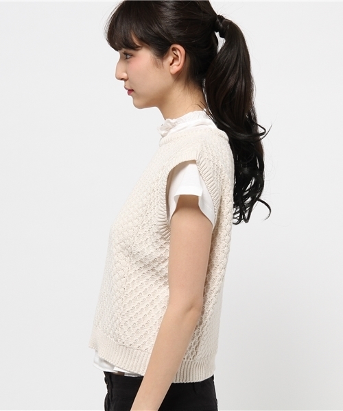 Kastane(カスタネ)の「【Kastane】KNITベストSET(ニット/セーター・レディース・オフホワイト/グレー/オレンジ/ライトグリーン・FREE)」の10枚目の写真