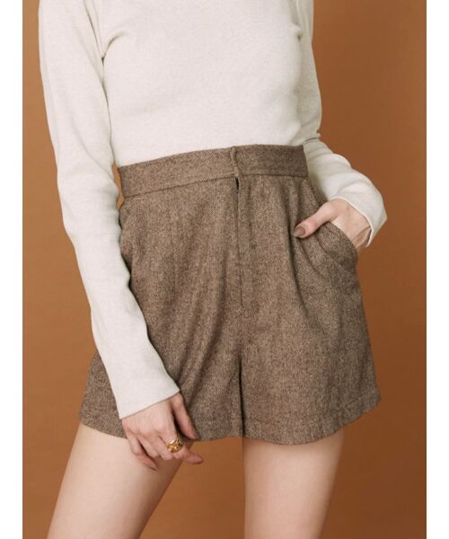 EVRIS（エヴリス）の「ツイードショートパンツ【セットアップ着用可能】（その他パンツ・レディース・ブラック/パープル/ブラウン・SMALL/MEDIUM）」の3枚目の写真