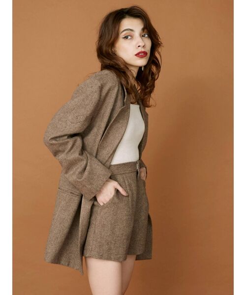 EVRIS（エヴリス）の「ツイードショートパンツ【セットアップ着用可能】（その他パンツ・レディース・ブラック/パープル/ブラウン・SMALL/MEDIUM）」の7枚目の写真