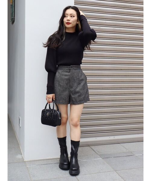 EVRIS（エヴリス）の「ツイードショートパンツ【セットアップ着用可能】（その他パンツ・レディース・ブラック/パープル/ブラウン・SMALL/MEDIUM）」の8枚目の写真