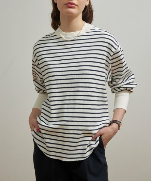 THE SHINZONE（ザ　シンゾーン）の「THE SHINZONE MILITARY PO 21SMSCU02（Tシャツ/カットソー・レディース・ブラック/ホワイト/その他/ネイビー・FREE）」の4枚目の写真