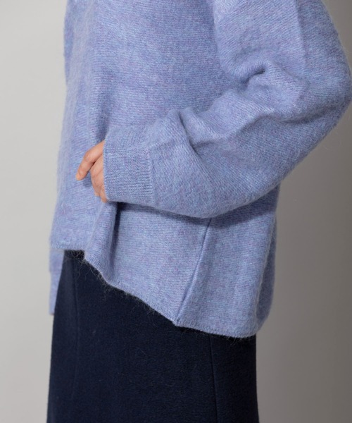 Munich(ミューニック)の「モヘアスレッドニッティグVネックプルオーバー(ニット/セーター・レディース・ベージュ/パープル/グレー・FREE)」の12枚目の写真