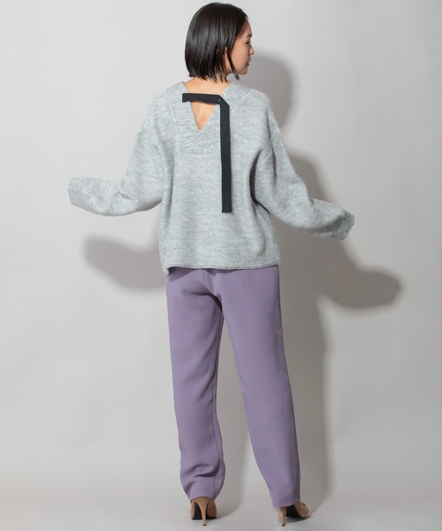 Munich(ミューニック)の「モヘアスレッドニッティグVネックプルオーバー(ニット/セーター・レディース・ベージュ/パープル/グレー・FREE)」の22枚目の写真