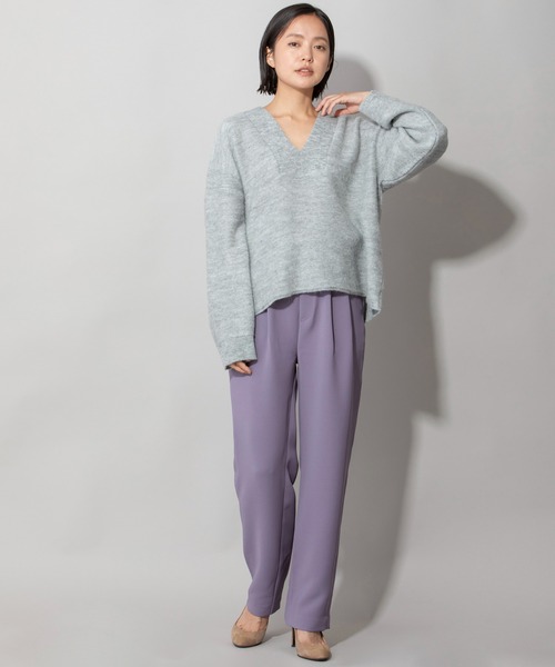 Munich(ミューニック)の「モヘアスレッドニッティグVネックプルオーバー(ニット/セーター・レディース・ベージュ/パープル/グレー・FREE)」の20枚目の写真