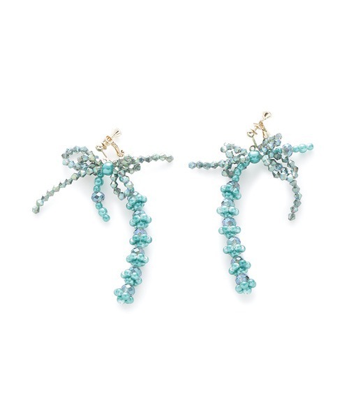 LILY BROWN（リリーブラウン）の「ビジューリボンイヤリング（イヤリング・レディース・ホワイト/グリーン/ラベンダー・FREE）」の3枚目の写真