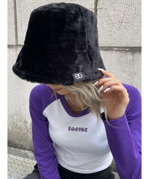 EGOIST（エゴイスト）の「フェイクファーバケットハット（ハット・レディース・ブラック/アイボリー・FREE）」の7枚目の写真