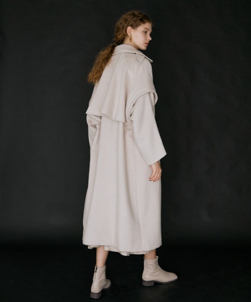セール】2way long wool coat/2wayウール混ロングコート（ステンカラー