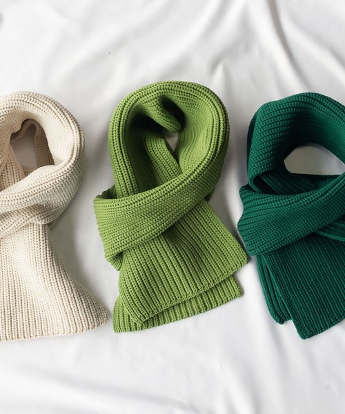 ILLCOMMONS COLORMUFFLER イルコモンズ カラーマフラー グリーン セール】※※【 ミームセレクトオリジナル 】リブニットシンプル