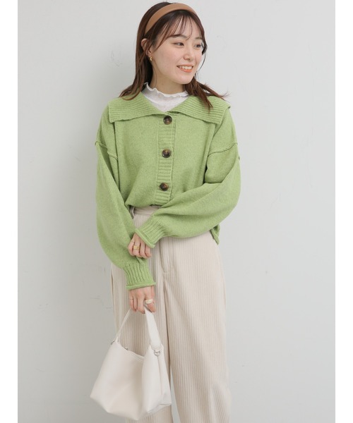 ehka sopo(エヘカソポ)の「襟付カーディガン(カーディガン/ボレロ・レディース・ピンク/オフホワイト/グリーン/ブラック・フリ-)」の5枚目の写真