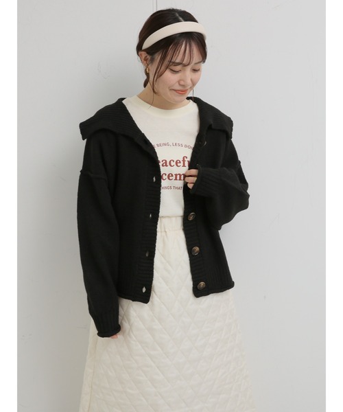 ehka sopo(エヘカソポ)の「襟付カーディガン(カーディガン/ボレロ・レディース・ピンク/オフホワイト/グリーン/ブラック・フリ-)」の18枚目の写真