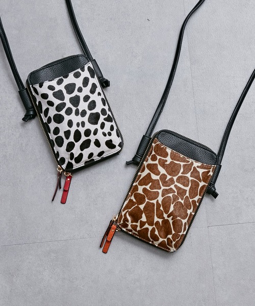 Pal collection（パルコレクション）の「ハラコ風ウォレットスマホポーチ（ショルダーバッグ・レディース・ブラウン/ホワイト・FREE）」の18枚目の写真