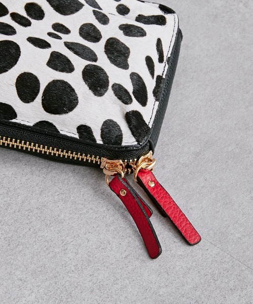 Pal collection（パルコレクション）の「ハラコ風ウォレットスマホポーチ（ショルダーバッグ・レディース・ブラウン/ホワイト・FREE）」の7枚目の写真