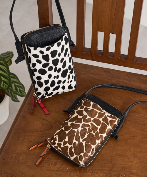 Pal collection（パルコレクション）の「ハラコ風ウォレットスマホポーチ（ショルダーバッグ・レディース・ブラウン/ホワイト・FREE）」の22枚目の写真