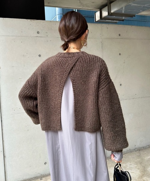 DouDou（ドゥドゥ）の「ショート丈ニット＋ワンピースセット（ワンピース・レディース・ブラウン/グレイッシュベージュ・FREE）」の20枚目の写真