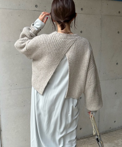 DouDou（ドゥドゥ）の「ショート丈ニット＋ワンピースセット（ワンピース・レディース・ブラウン/グレイッシュベージュ・FREE）」の11枚目の写真