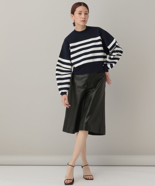 Curensology（カレンソロジー）の「Curensology(カレンソロジー)/コットンジャガードニットプルオーバー（ニット/セーター・レディース・ホワイト/ブラック/ネイビー×ホワイト・FREE）」の17枚目の写真