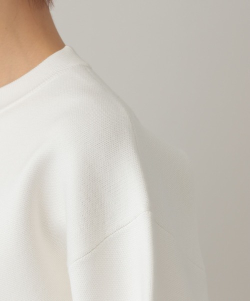 Curensology（カレンソロジー）の「Curensology(カレンソロジー)/コットンジャガードニットプルオーバー（ニット/セーター・レディース・ホワイト/ブラック/ネイビー×ホワイト・FREE）」の5枚目の写真