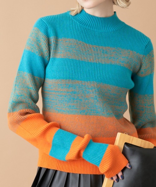 Solace(ソレイス)の「マルチボーダーハイネックニット(ニット/セーター・レディース・ブルー/ブラック/パープル/ミント・FREE)」の22枚目の写真