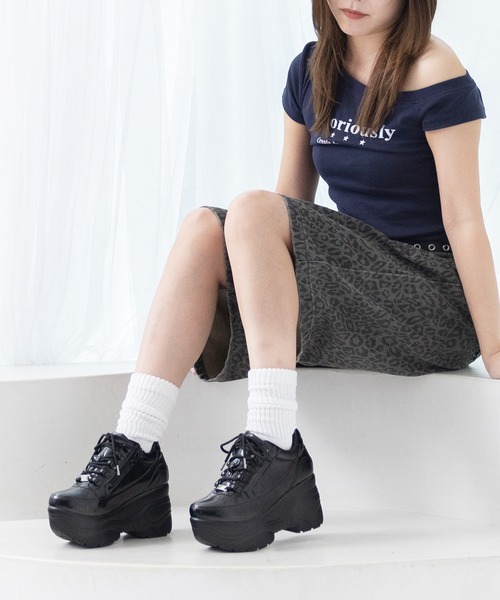 attagirl（アタガール）の「厚底ソールスニーカー（スニーカー・レディース・ホワイト/ブラック系その他/ブラック/シルバー・S/LL/M/L/3L/4L）」の22枚目の写真