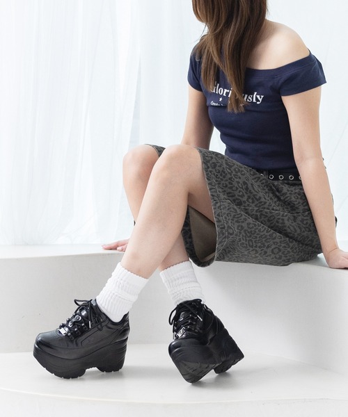 attagirl（アタガール）の「厚底ソールスニーカー（スニーカー・レディース・ホワイト/ブラック系その他/ブラック/シルバー・S/LL/M/L/3L/4L）」の21枚目の写真