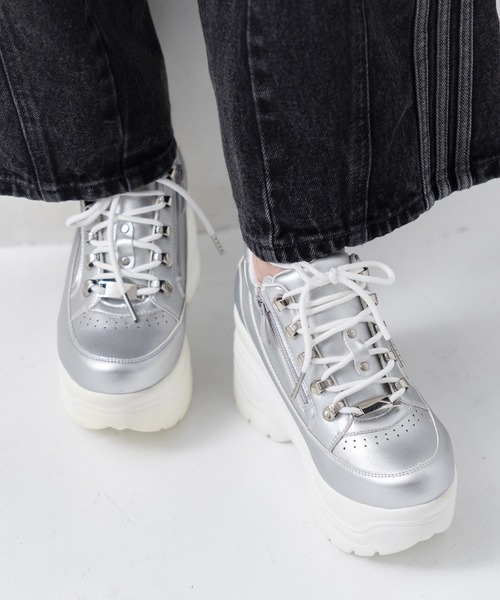 attagirl（アタガール）の「厚底ソールスニーカー（スニーカー・レディース・ホワイト/ブラック系その他/ブラック/シルバー・S/LL/M/L/3L/4L）」の19枚目の写真