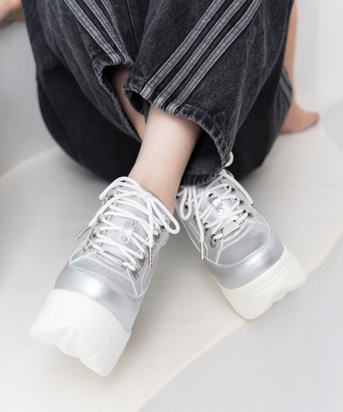 attagirl（アタガール）の「厚底ソールスニーカー（スニーカー・レディース・ホワイト/ブラック系その他/ブラック/シルバー・S/LL/M/L/3L/4L）」の17枚目の写真