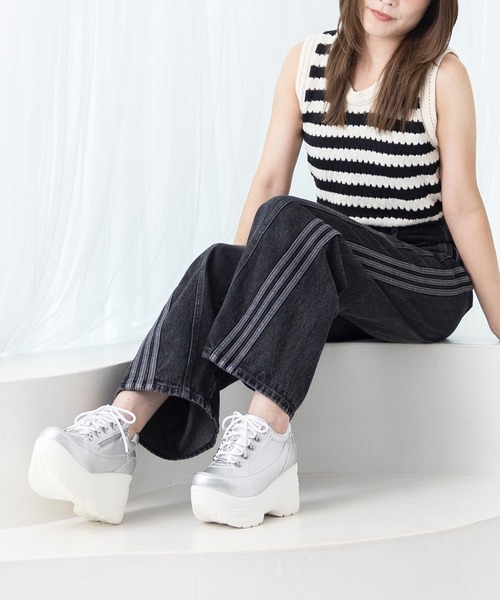 attagirl（アタガール）の「厚底ソールスニーカー（スニーカー・レディース・ホワイト/ブラック系その他/ブラック/シルバー・S/LL/M/L/3L/4L）」の13枚目の写真