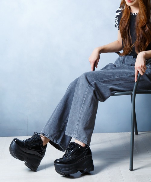 attagirl（アタガール）の「厚底ソールスニーカー（スニーカー・レディース・ホワイト/ブラック系その他/ブラック/シルバー・S/LL/M/L/3L/4L）」の7枚目の写真