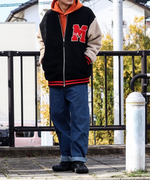 Bling Leads(ブリングリーズ)の「【Bling leads】ボアスタジアムジャンパー(スタジャン・メンズ・ベージュ×ブラック/ホワイト×グリーン/グリーン系/ブラウン系/ホワイト/ブラック×ベージュ・X-LARGE/LARGE/MEDIUM)」の20枚目の写真