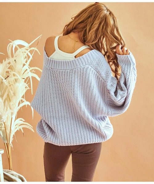 anap mimpi（アナップミンピ）の「ケーブル切替ユッタリニットカーディガン（カーディガン/ボレロ・レディース・イエロー/オレンジ/パープル・FREE）」の5枚目の写真