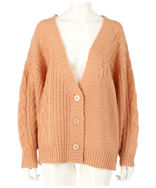 anap mimpi（アナップミンピ）の「ケーブル切替ユッタリニットカーディガン（カーディガン/ボレロ・レディース・イエロー/オレンジ/パープル・FREE）」の14枚目の写真