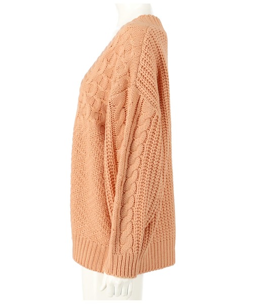 anap mimpi（アナップミンピ）の「ケーブル切替ユッタリニットカーディガン（カーディガン/ボレロ・レディース・イエロー/オレンジ/パープル・FREE）」の15枚目の写真