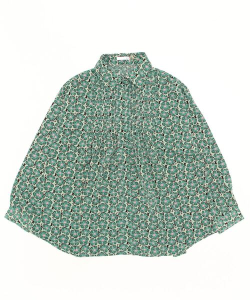 sandy（サンディー）の「【sandy】フラワープリントピンタックブラウス（シャツ/ブラウス・レディース・ネイビー/グリーン/イエロー・FREE）」の2枚目の写真