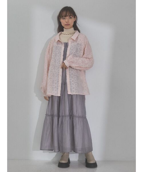 merry jenny（メリージェニー）の「flowerオーバーシャツ（シャツ/ブラウス・レディース・ブラック/オフホワイト/ピンク・FREE）」の14枚目の写真