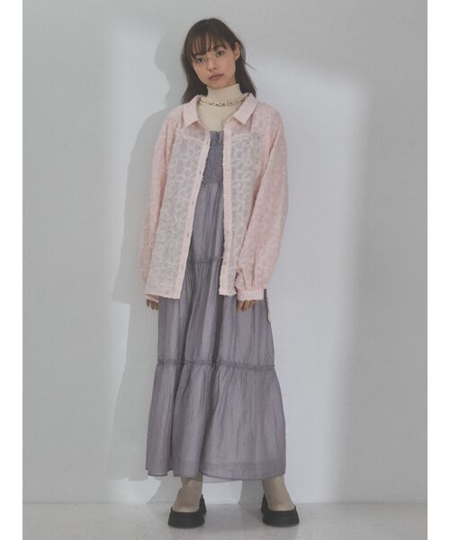 merry jenny（メリージェニー）の「flowerオーバーシャツ（シャツ/ブラウス・レディース・ブラック/オフホワイト/ピンク・FREE）」の16枚目の写真