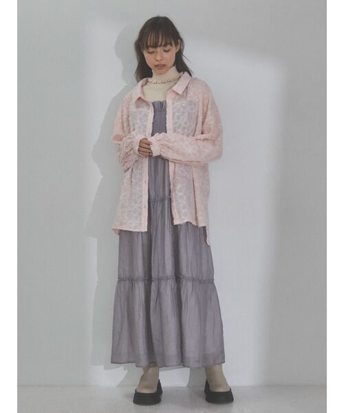 merry jenny（メリージェニー）の「flowerオーバーシャツ（シャツ/ブラウス・レディース・ブラック/オフホワイト/ピンク・FREE）」の17枚目の写真