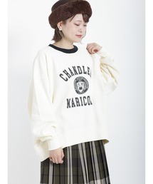 Samansa Mos2 | 裏起毛配色リブスウェット(Tシャツ/カットソー)