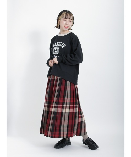 Samansa Mos2（サマンサ モスモス）の「裏起毛配色リブスウェット（Tシャツ/カットソー・レディース・ブラック/ダークブラウン/グリーン/キナリ・ﾌﾘ-）」の5枚目の写真