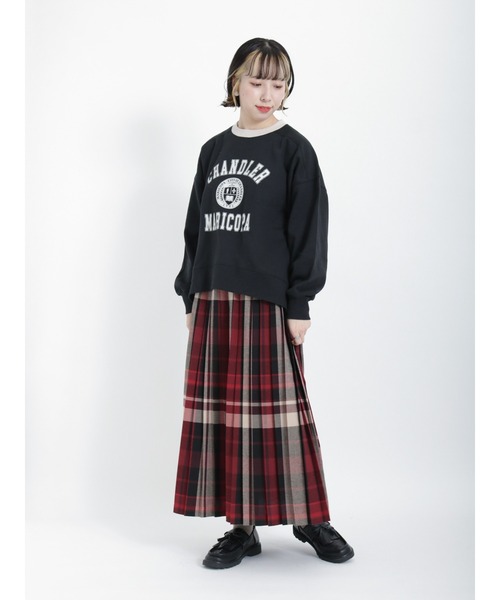 Samansa Mos2（サマンサ モスモス）の「裏起毛配色リブスウェット（Tシャツ/カットソー・レディース・ブラック/ダークブラウン/グリーン/キナリ・ﾌﾘ-）」の6枚目の写真